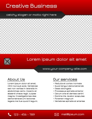 İş çok amaçlı flyer şablonu - kırmızı ve gri