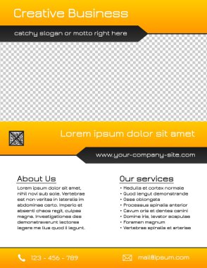 İş çok amaçlı flyer şablonu - sarı ve gri