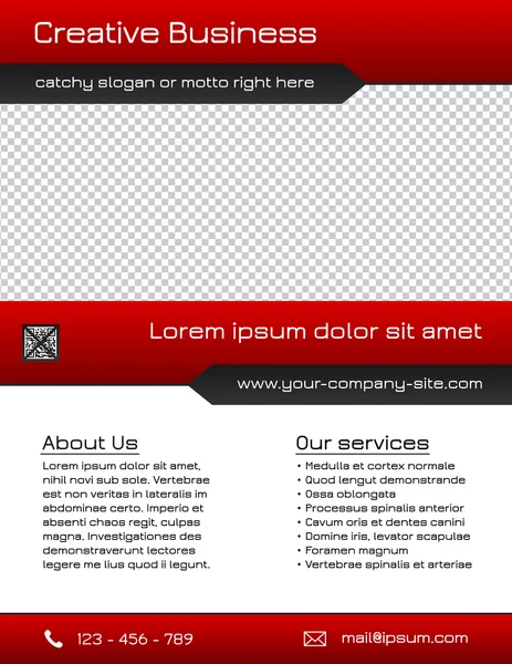 Modèle de dépliant d'entreprise polyvalent - rouge et gris — Image vectorielle