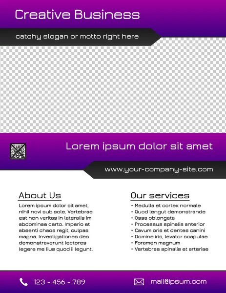 Plantilla de folleto multiusos de negocios - púrpura y gris — Archivo Imágenes Vectoriales