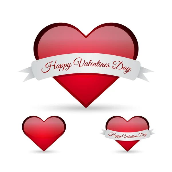 Happy Valentines Day - lint teken over hart illustratie — Stockvector