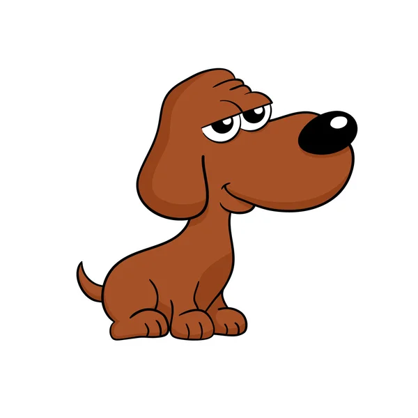 Carino felice marrone cane cartone animato illustrazione isolato — Vettoriale Stock