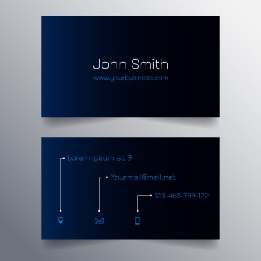 Kartvizit şablonu - modern mavi ve siyah şık tasarım