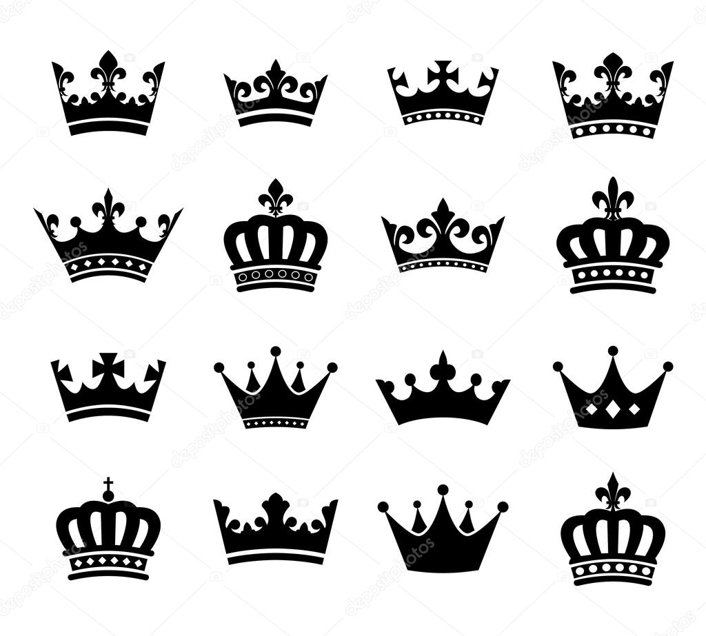 Collection of crown silhouette symbols vol.2