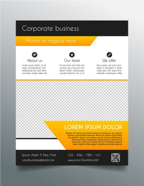 Business flyer template - fresh orange design clipart