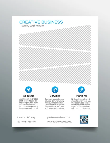 Corporate Business Flyer Vorlage - einfaches weißes und blaues Design — Stockvektor