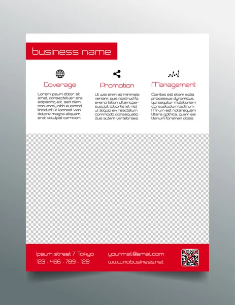 Design Ulotka biznes - prosty styl minimalistyczny czerwony — Wektor stockowy