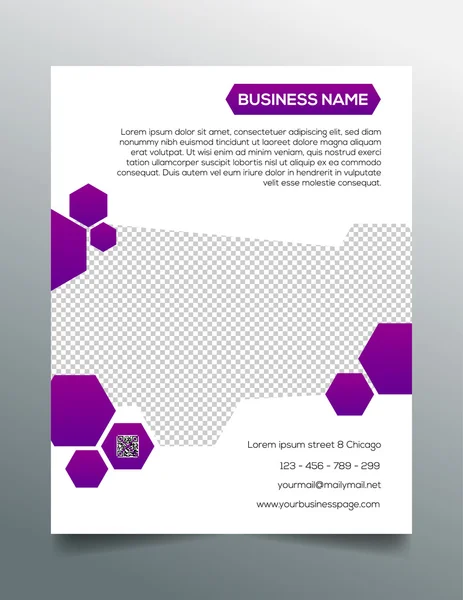 Business flyer sjabloon - creatieve paars ontwerp — Stockvector