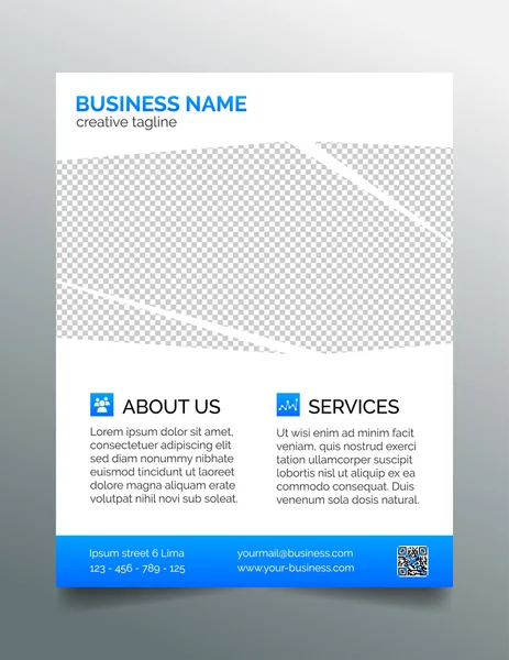 Corporate business flyer template - light blue design — Stock Vector