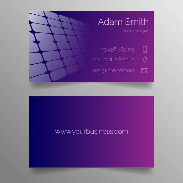 Business card template - modern purple design — ストックベクタ