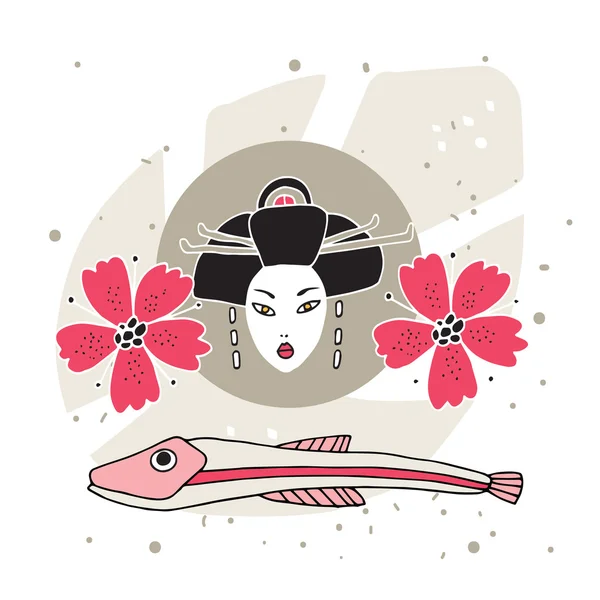 Nowoczesny styl ilustracja japoński — Wektor stockowy
