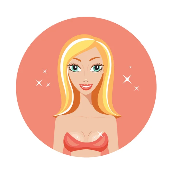 Mujer rubia joven — Vector de stock