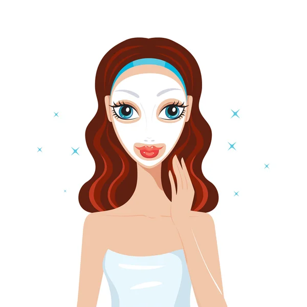 Frau mit Gesichtsmaske — Stockvektor