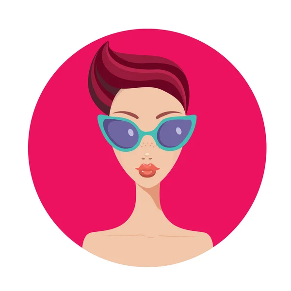 Woman with short hair style — Stock Vector