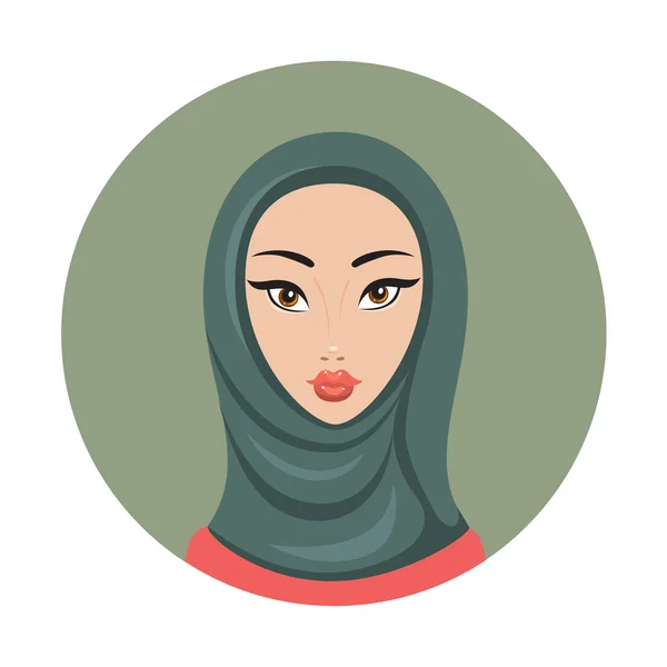 Jeune femme musulmane heureuse — Image vectorielle
