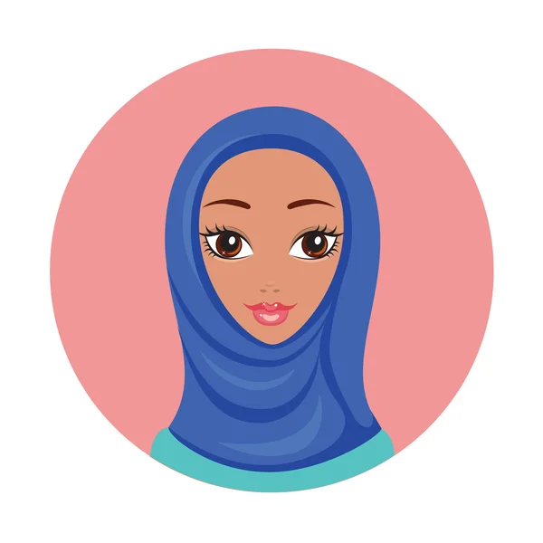 Wanita muslim yang bahagia - Stok Vektor