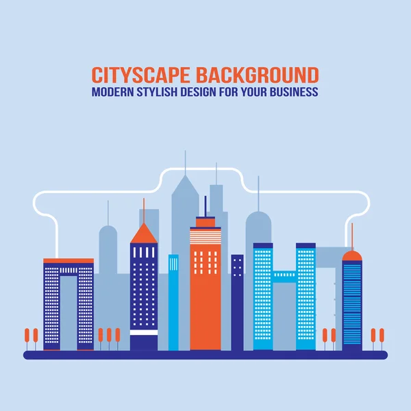Cityscape background City building silhouettes Flat design — Wektor stockowy