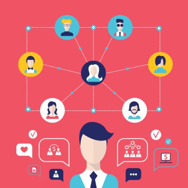 Social network concept Global communication infographic elements