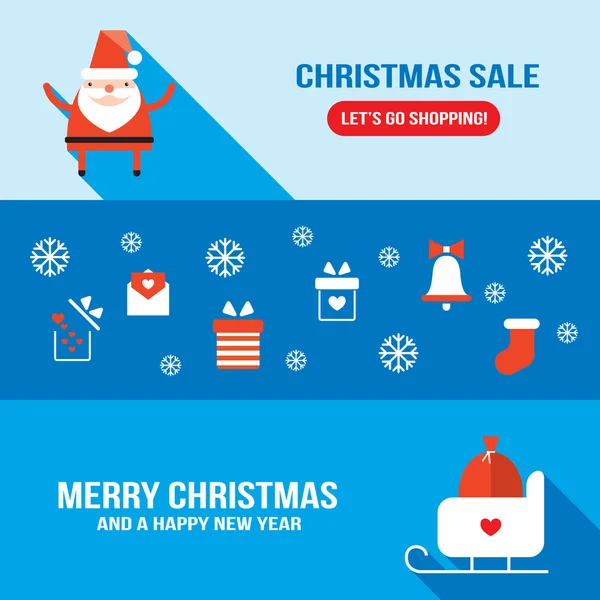 Noel ve yılbaşı banner Modern düz stil ayarla