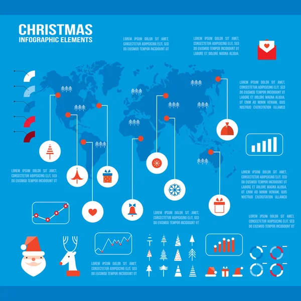 あなたのビジネスのモダンなフラット デザインのスタイルのクリスマス インフォ グラフィックの要素 — ストックベクタ
