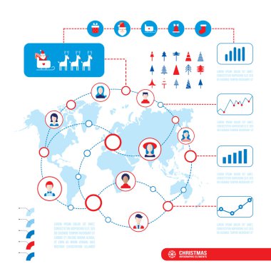 Noel Infographic öğeleri iş Modern düz tasarım stiliniz için