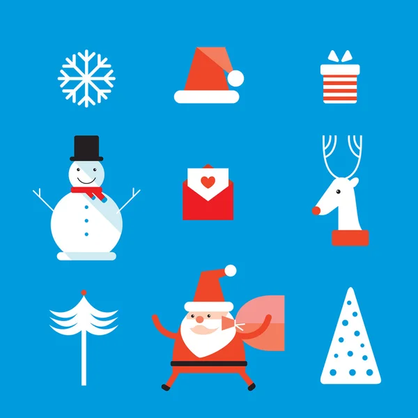 Navidad y Año Nuevo icono conjunto — Vector de stock