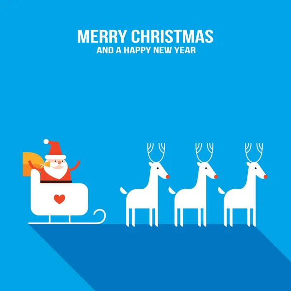 Sevimli Noel Baba hediyeleri, kızak ve geyikler