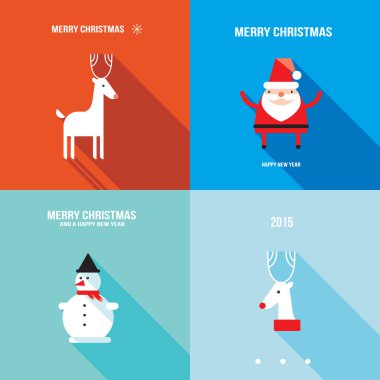 Merry Christmas Happy New Year Holiday banner set