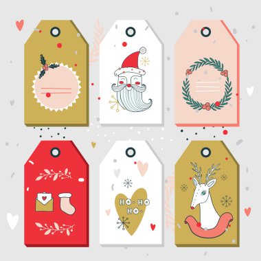 Yılbaşı yeni yıl hediye Etiketler koleksiyonu