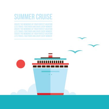 Cruise gemisi gemi ile arka plan