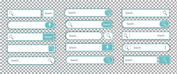 Set Van Www Zoekbalk Vergrootglas Pictogram Voor Interface Website Toepassing — Stockvector