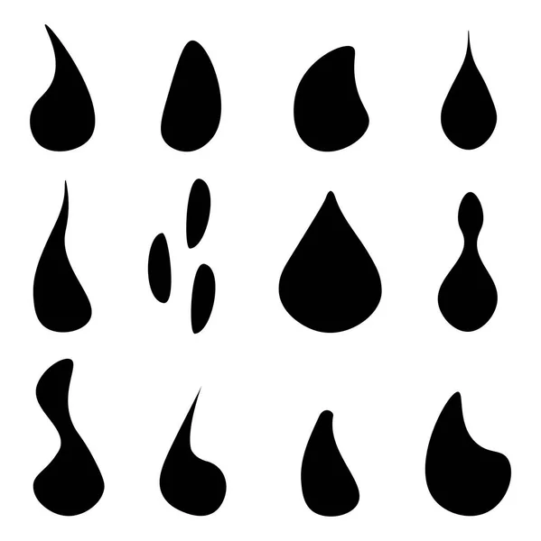 Set Icons Drop Water Different Shapes Charming Color White Background — ストックベクタ