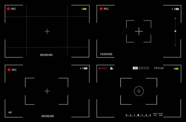 Camera Video Scherm Instellingen Een Set Sjablonen Digitale Camera Interface — Stockvector