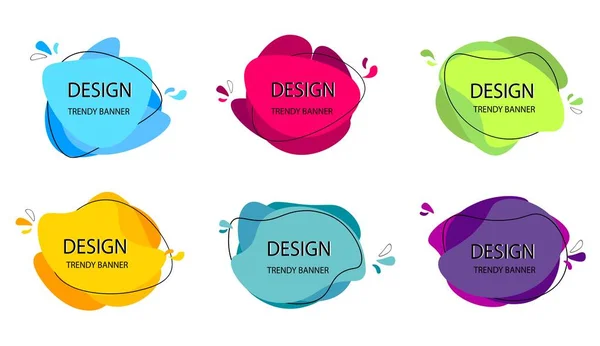 Абстрактний Дизайн Векторні Ілюстрації Сучасний Шаблон Логотипу Набір Банерів Яскраве — стоковий вектор