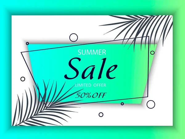 Venta Verano Descuentos Oferta Limitada Banner Vector Plantilla Con Diseño — Vector de stock