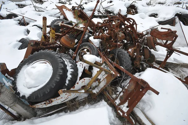 Dump Radioactive Scrap Metal Chernobyl Nuclear Power Plant Ukraine Reactor — Stock Photo, Image