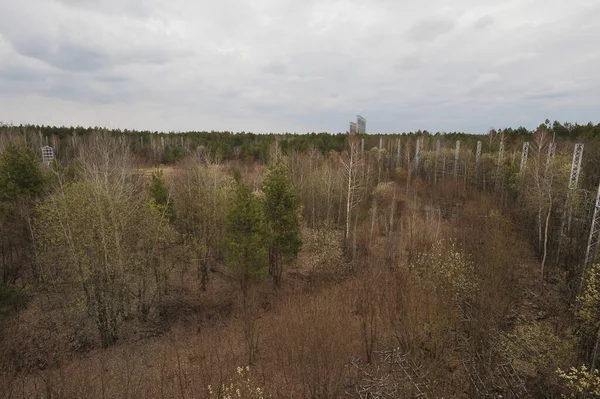 Kruhový Radarový Komplex Anténou Duga Obzoru Jarní Sezóna Černobylu Ukrajina — Stock fotografie
