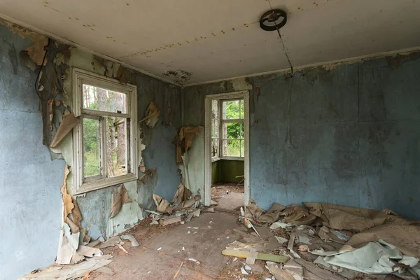 Dentro Casa Abandonada Acampamento Young Pioneer Emerald Chernobyl Antigo Resort — Fotografia de Stock