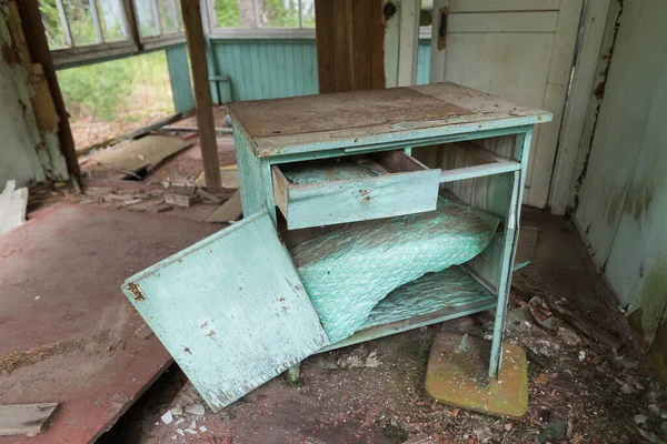 Dentro Casa Abandonada Del Campamento Young Pioneer Emerald Chernobyl Antiguo — Foto de Stock
