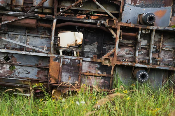 Restos Autobús Viejo Cementerio Vehículos Radiactivos Rossokha Chernobyl Temporada Verano — Foto de Stock
