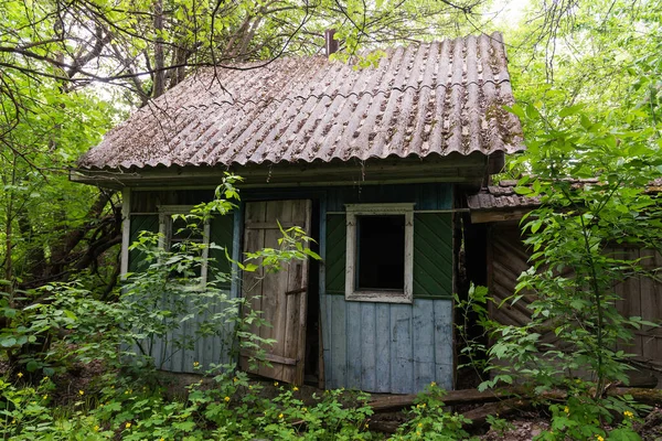 House Abandoned Village Lubianka Post Apocalyptic Landscape Summer Season Chernobyl — Stock Photo, Image