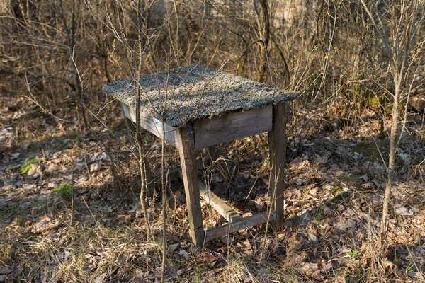 Antigua Mesa Madera Pueblo Abandonado Koshivka Paisaje Post Apocalíptico Temporada — Foto de Stock