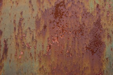 Paslı lekeli yeşil çelik, paslı metal dokusu, paslı ve oksitlenmiş metal, soyut çürümüş demir duvar kağıdı, Çernobil 'de radyoaktif atık
