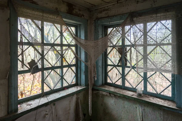 Casa Aldeia Abandonada Illintsi Paisagem Pós Apocalíptica Época Outono Zona — Fotografia de Stock