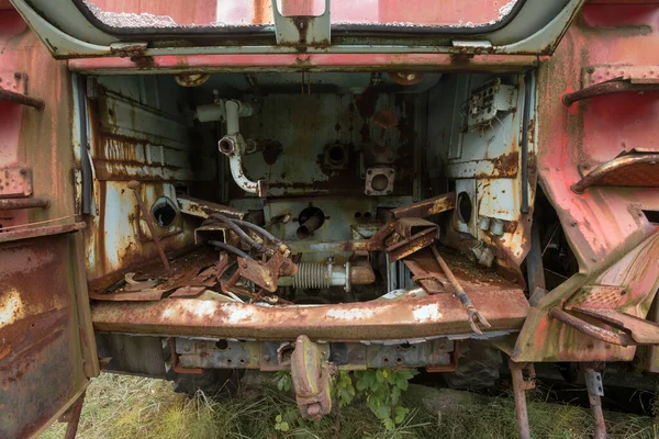 Old Firetruck Buryakovka Radioactive Vehicles Graveyard Chernobyl Autumn Season Exclusion — Stock Photo, Image