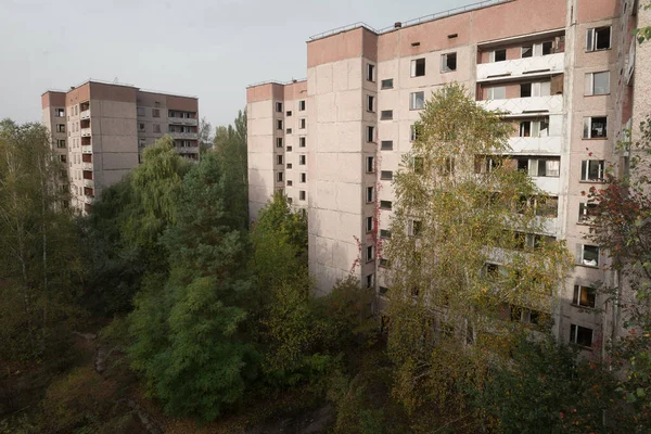 Edifici Nella Città Fantasma Abbandonata Pripyat Città Post Apocalittica Stagione — Foto Stock