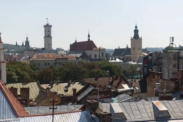 Львов Украина Августа 2017 Панорама Старого Города — стоковое фото