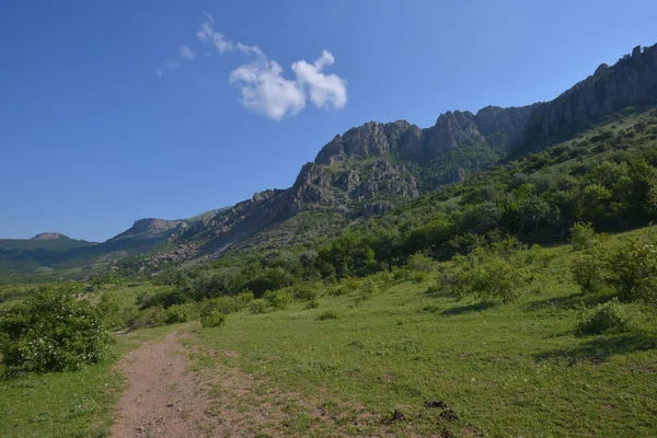 Southern Demerdzhi Mountain Crimeia Vale Dos Fantasmas Rochas Naturalmente Moldadas — Fotografia de Stock