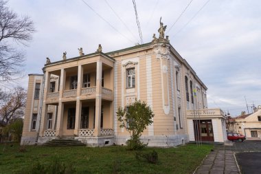 Drohobych, UKRAINE - 17 Kasım 2020: Eski şehir merkezi mimarisi