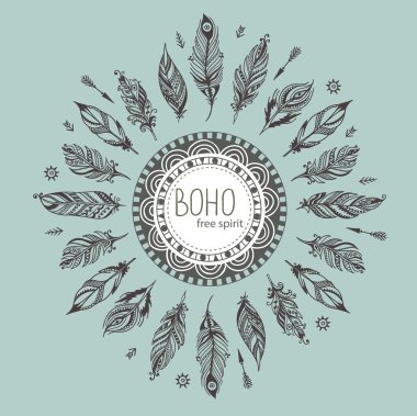 Boho Aztek süsleme yazdırma eps8